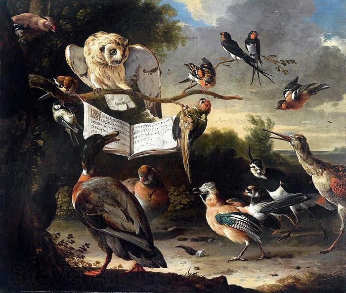 HONDECOETER, Melchior d Das Vogelkonzert Norge oil painting art